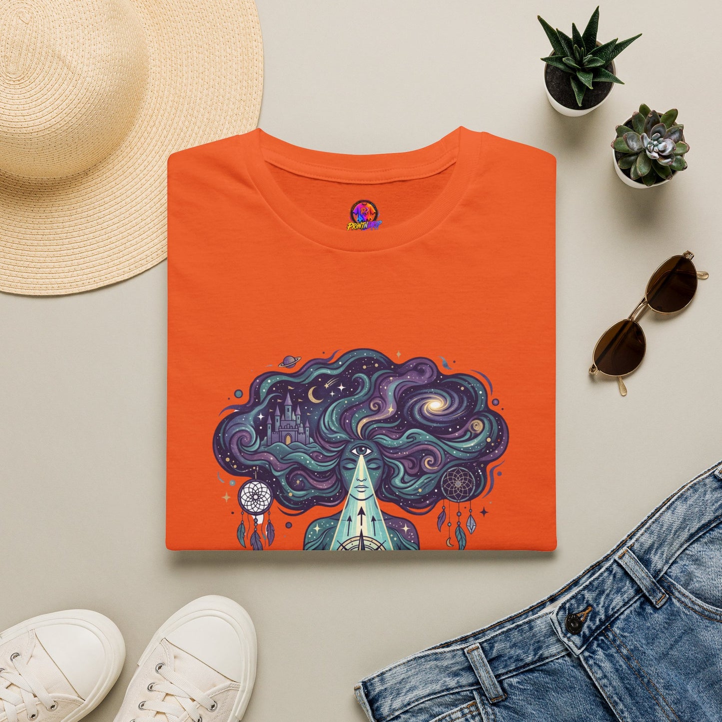 Dreamy Meditation T-Shirt — 'Guided by dreams, ruled by intuition' Spiritual Art Tee