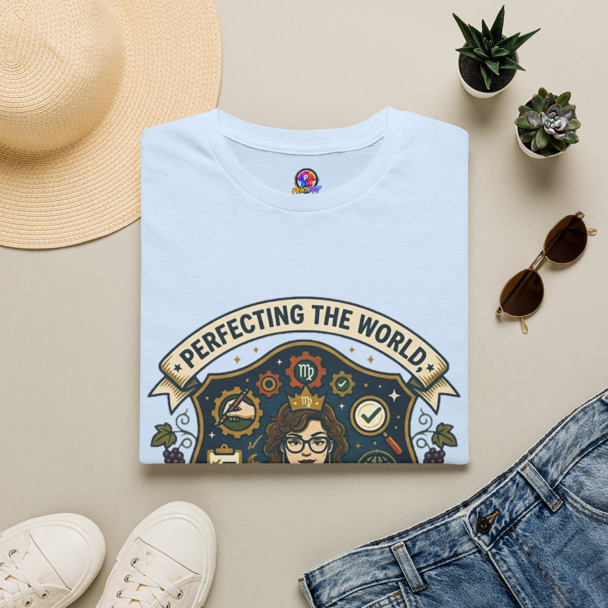 Virgo T‑Shirt — "Perfecting the World One Correction at a Time" Zodiac Tee