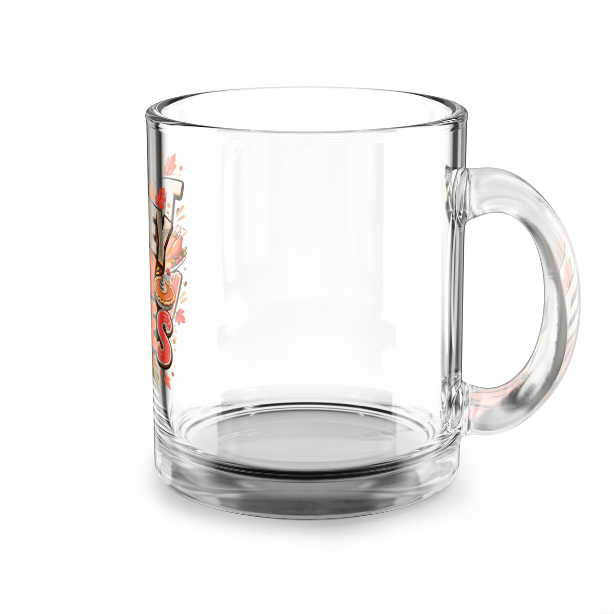 Turkey Day Vibes 10oz Glass Mug — Thanksgiving Coffee & Tea Cup