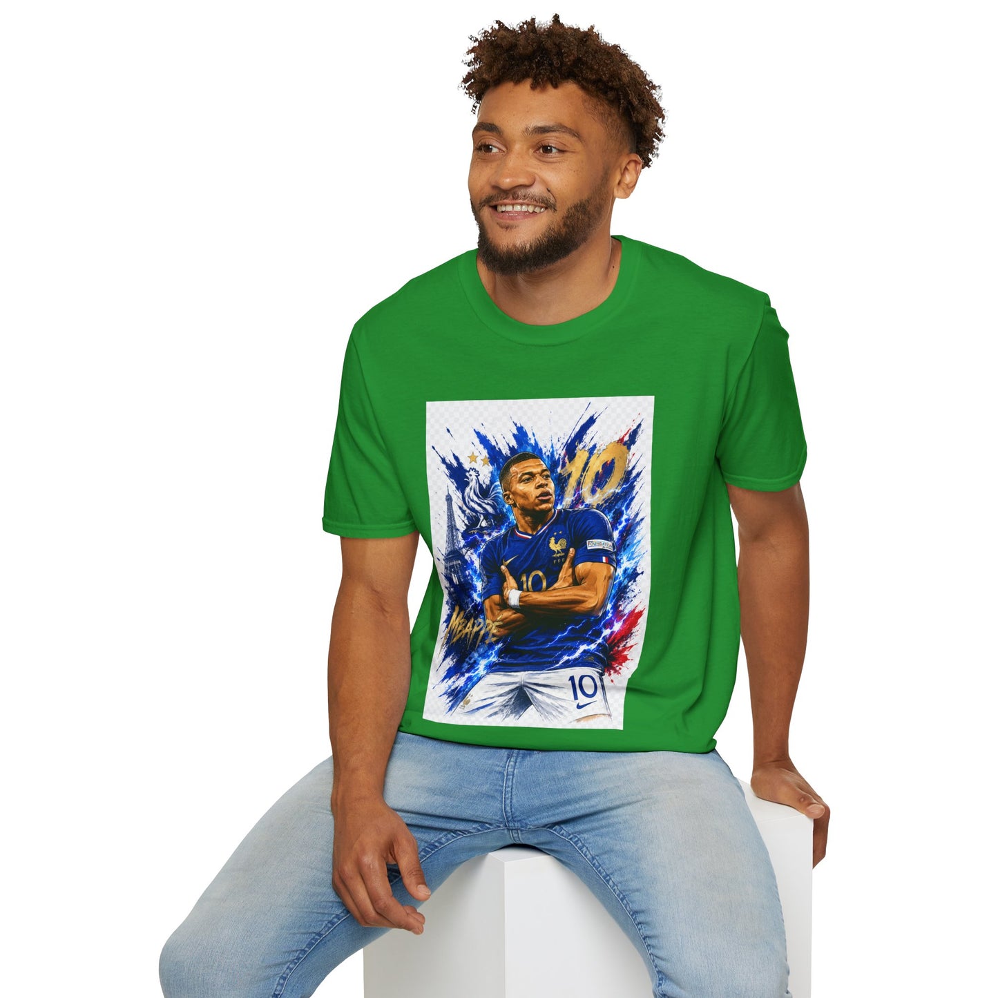 France Mbappé Soccer T-Shirt — #10 Blue Action Portrait Tee