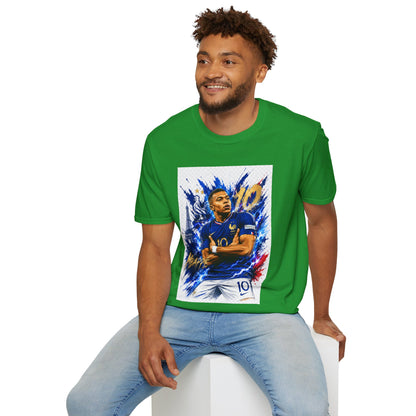 France Mbappé Soccer T-Shirt — #10 Blue Action Portrait Tee