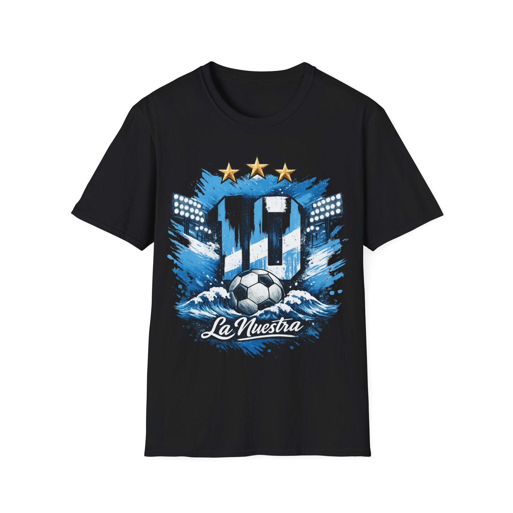 Argentina Soccer Fan T-Shirt — 'La Nuestra' #10 Jersey Design