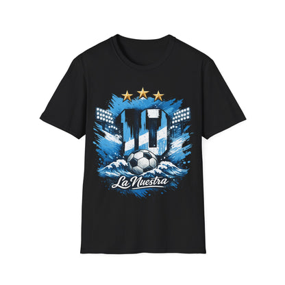 Argentina Soccer Fan T-Shirt — 'La Nuestra' #10 Jersey Design