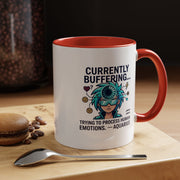 Aquarius Coffee Mug — "Currently Buffering... Trying to Process Human Emotions" Accent Ceramic Mug
