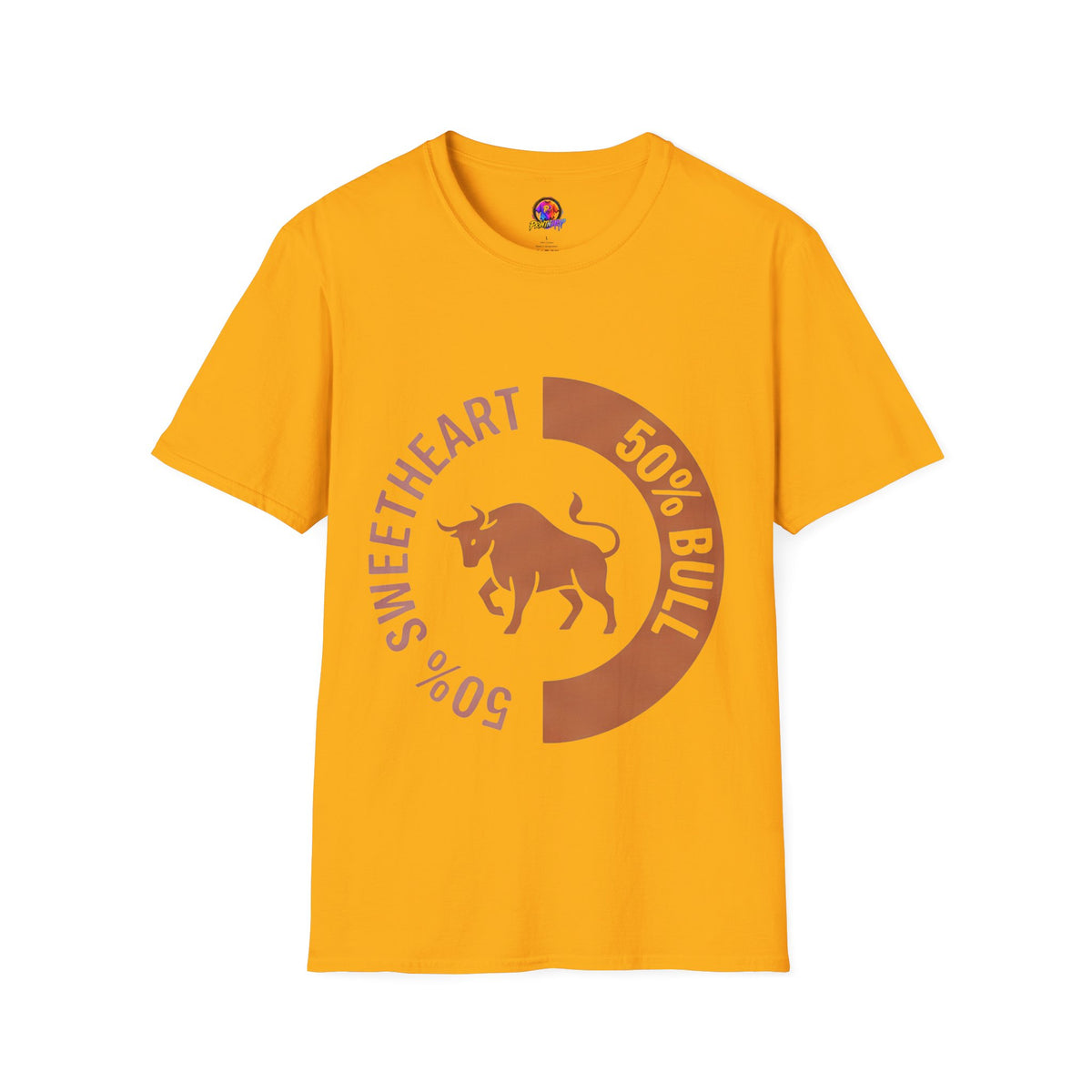 Bull Percentage Graphic T-Shirt — "50% Bull, 50% Sweetheart" Casual Tee