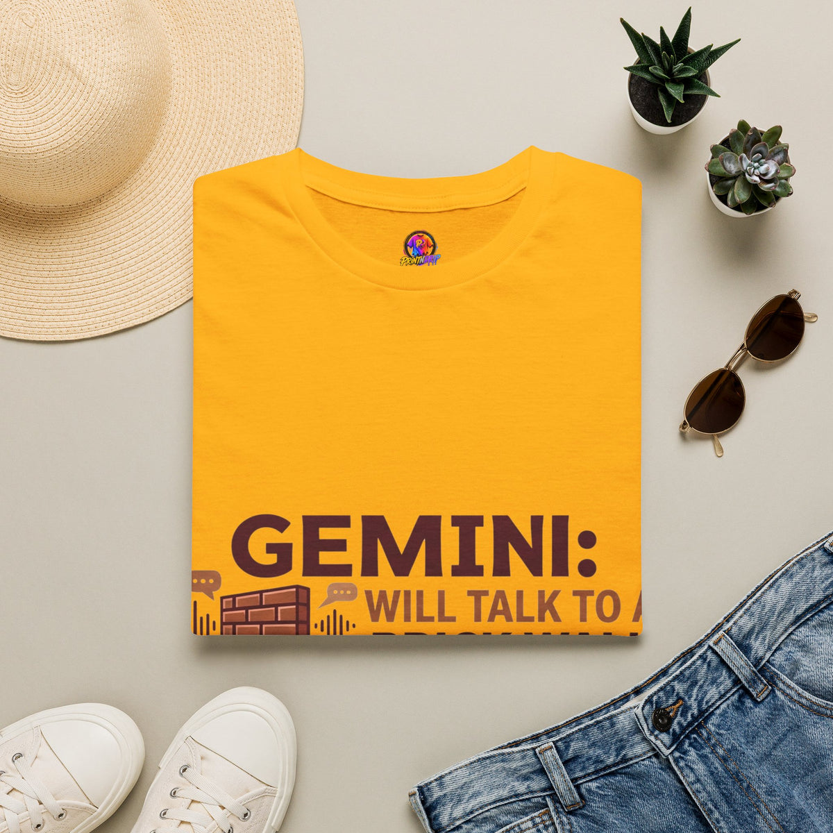 Gemini T-Shirt — "Gemini: Will Talk to a Brick Wall, Will Also Win the Argument" Astrological Tee