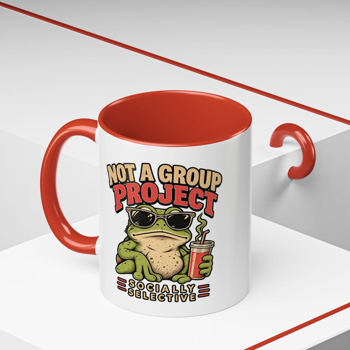 Funny And Witty "Not A Group Project" Accent Coffee Mug (11, 15oz)