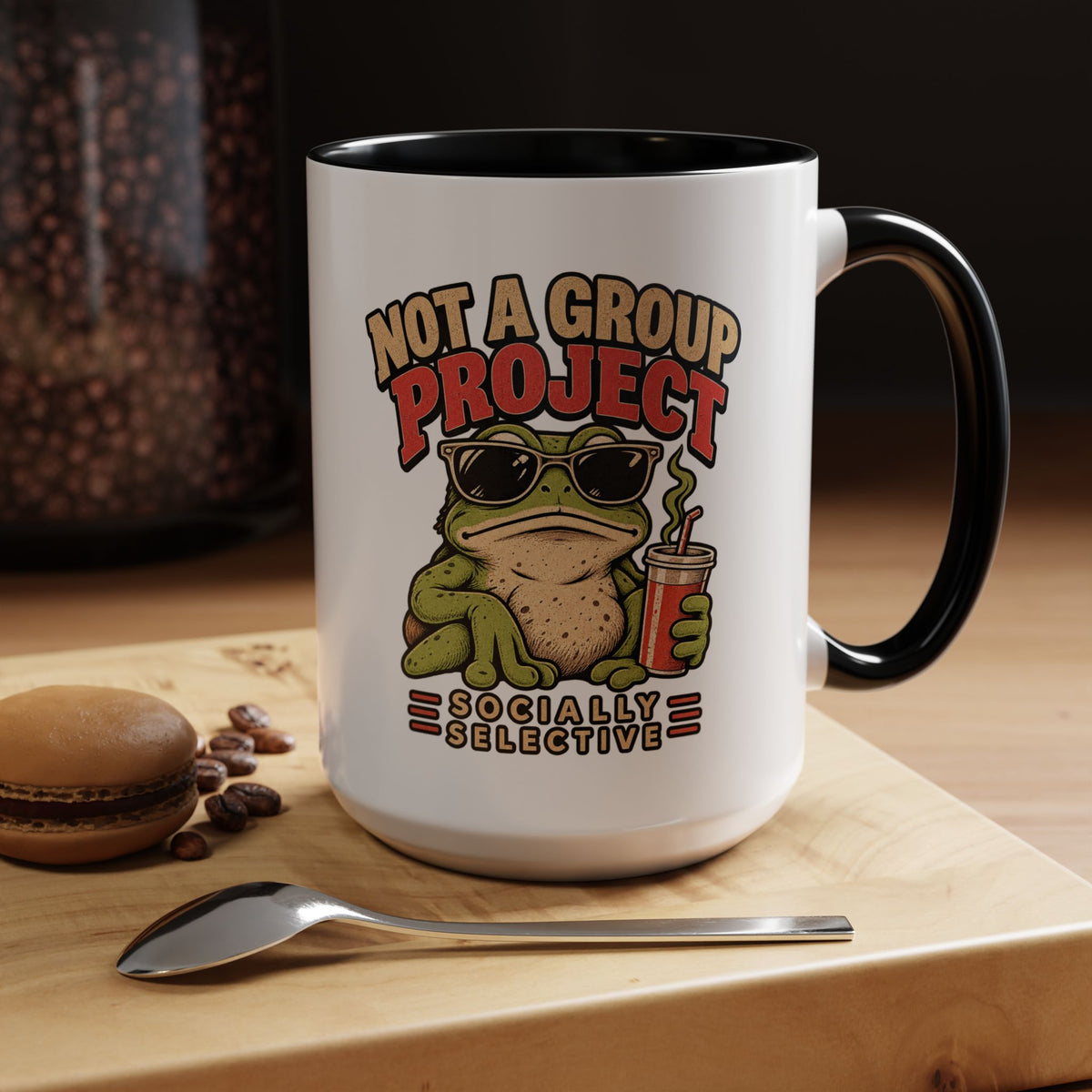 Funny And Witty "Not A Group Project" Accent Coffee Mug (11, 15oz)