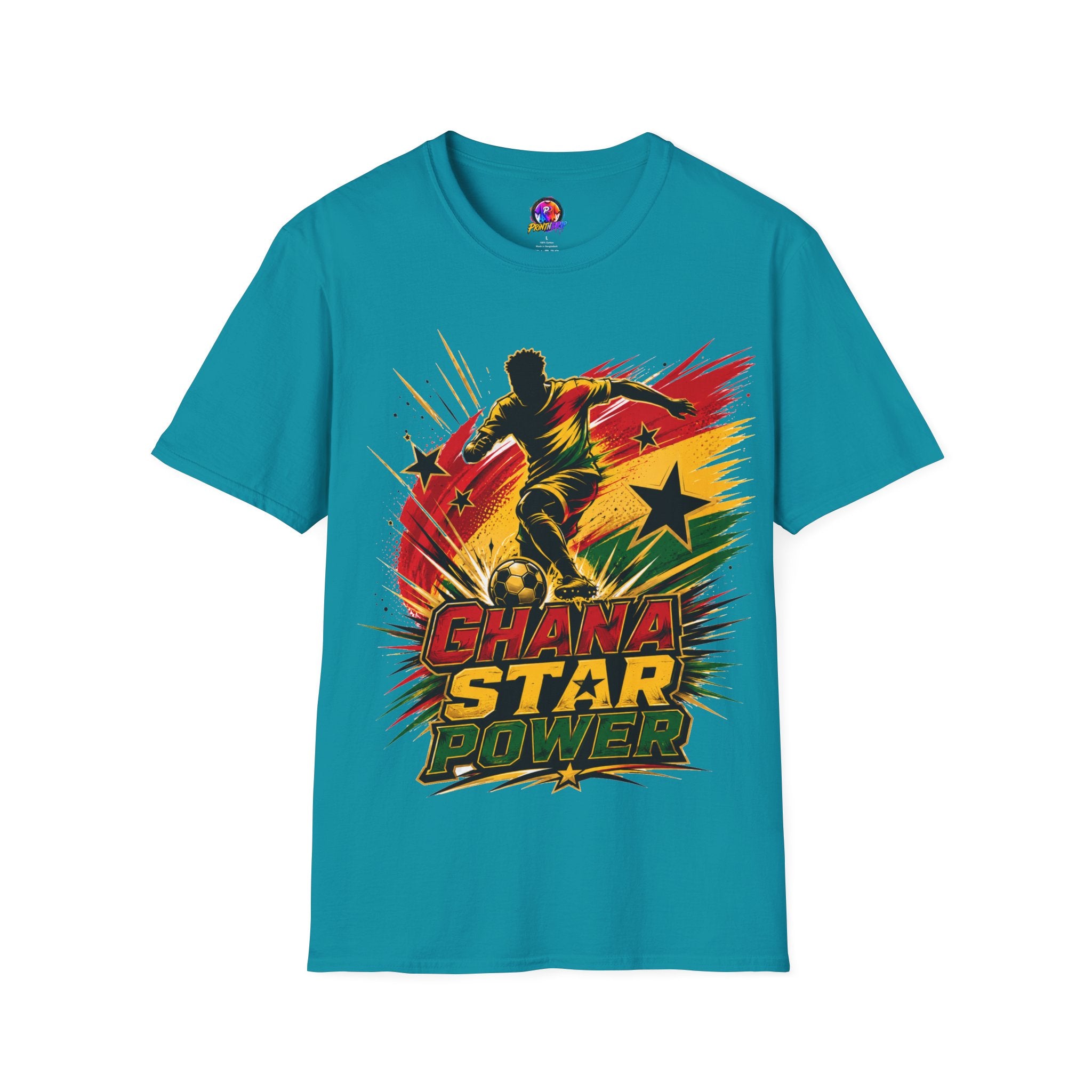 Ghana Star Power Soccer T-Shirt — Afro Football Fan Tee - Ghana T-Shirt