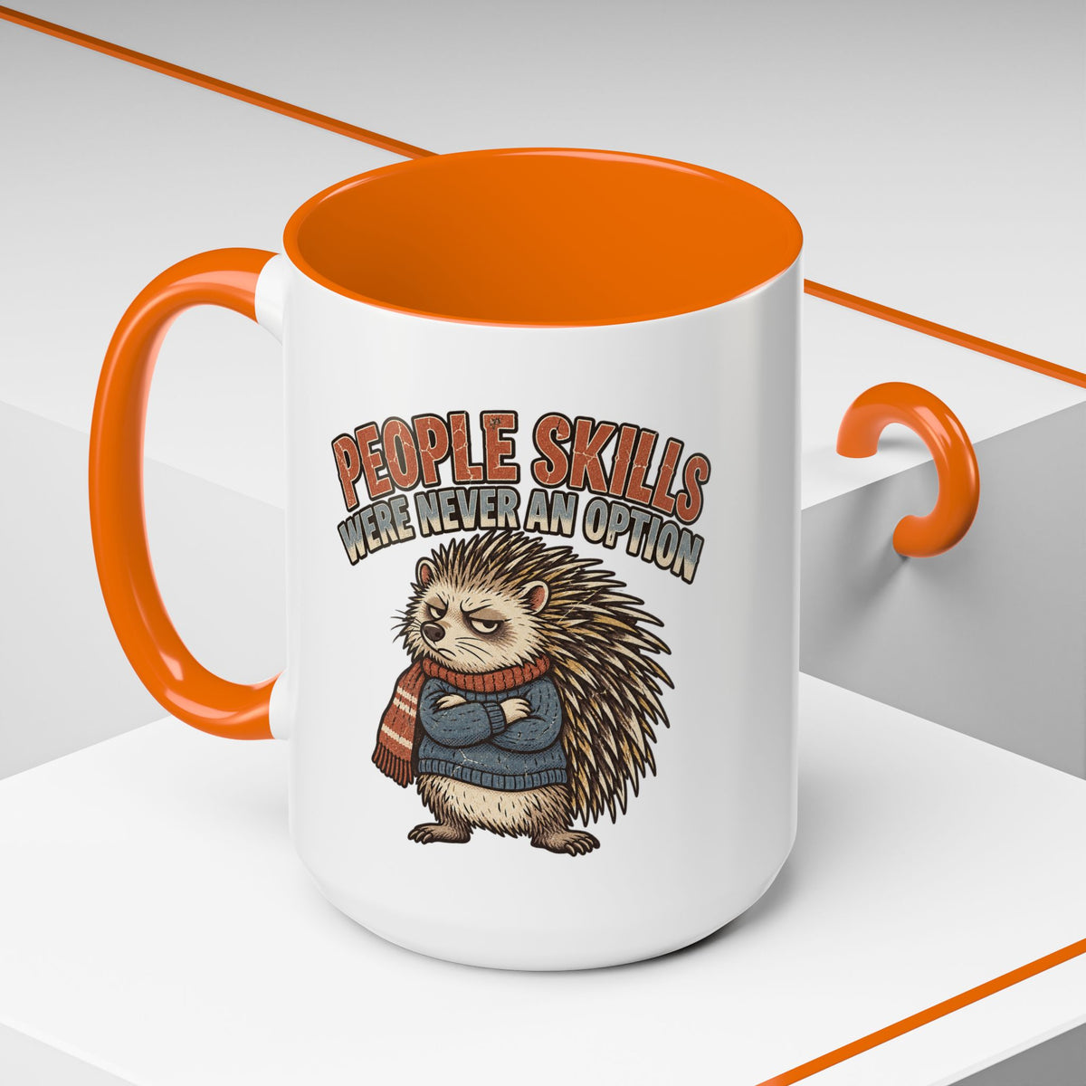 Funny And Witty "People Skills Were Never An Option" Accent Coffee Mug (11, 15oz)