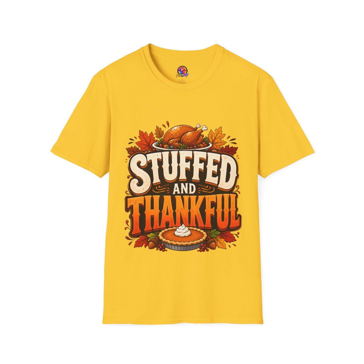 Thanksgiving T-Shirt — "Stuffed and Thankful" Turkey Design