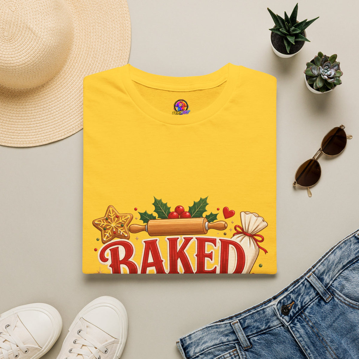 Baked With Love T-Shirt — Holiday Baking Christmas Cookie Chef Tee