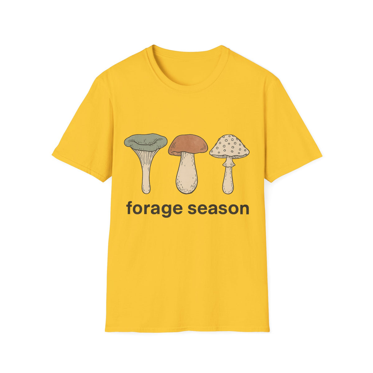 Mushroom Trio T-Shirt — Cute Minimal Fungi Graphic Tee - Trending Now - September 2026