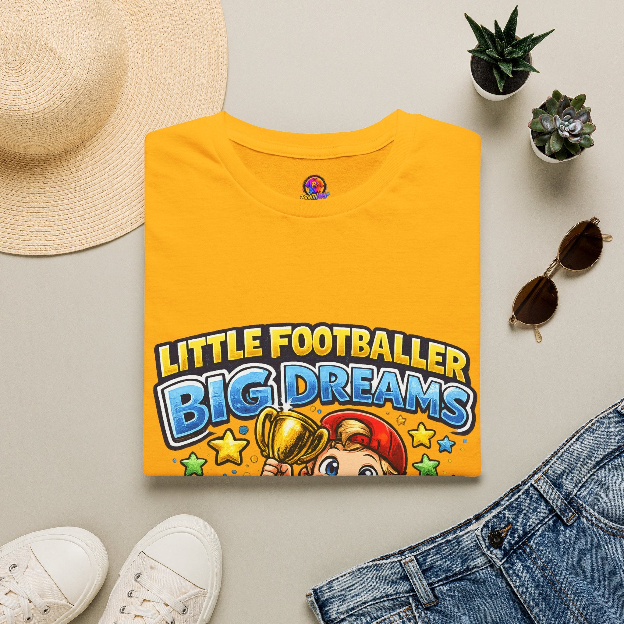 Kids Football T‑Shirt — "Little Footballer Big Dreams" Graphic Tee