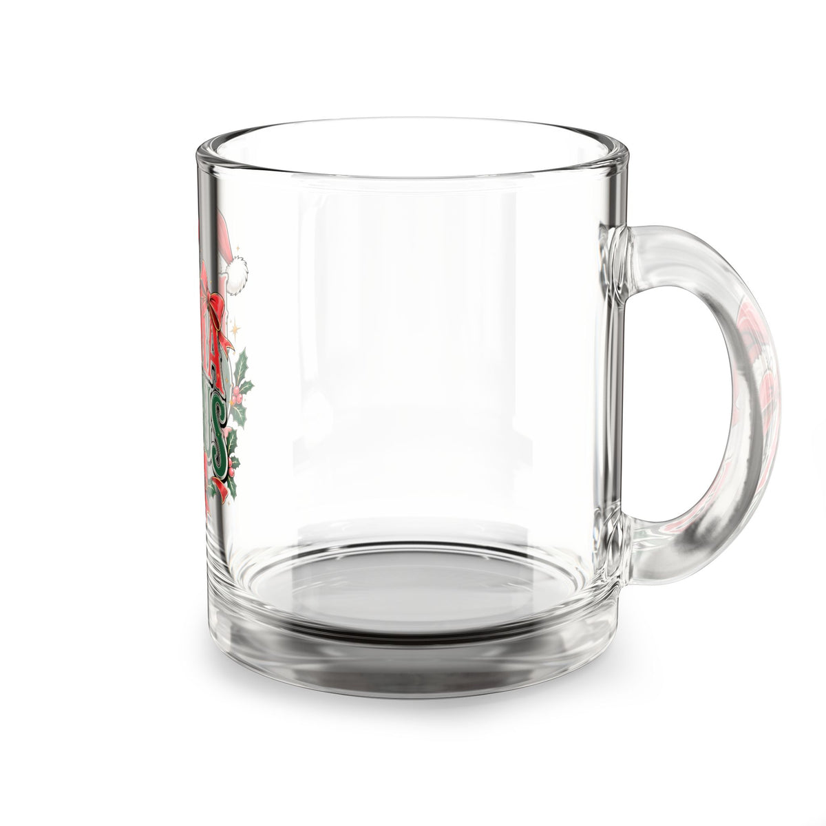 Christmas Glass Mug 10 oz Mama Claus Glass Mug — 10oz Christmas Holiday Coffee Cup