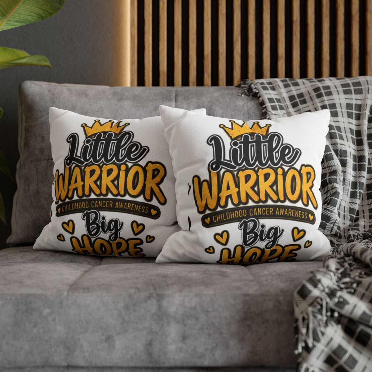 Pillowcase — "Little Warrior, Big Hope" Childhood Cancer Awareness