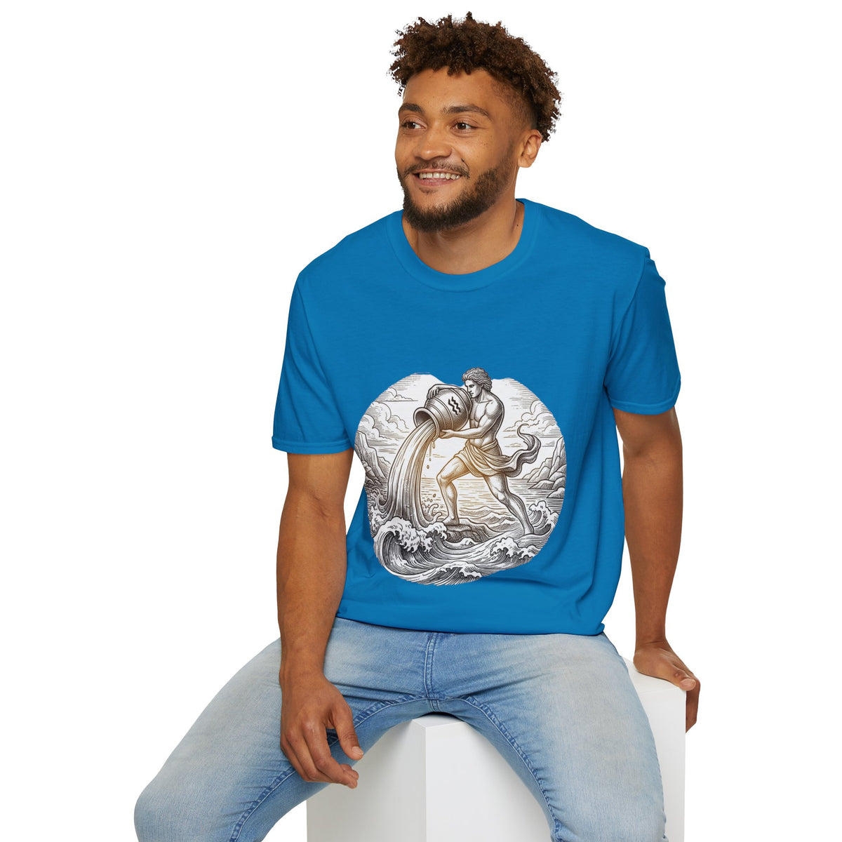Aquarius Zodiac T-Shirt — Vintage Water Bearer Astrology Tee