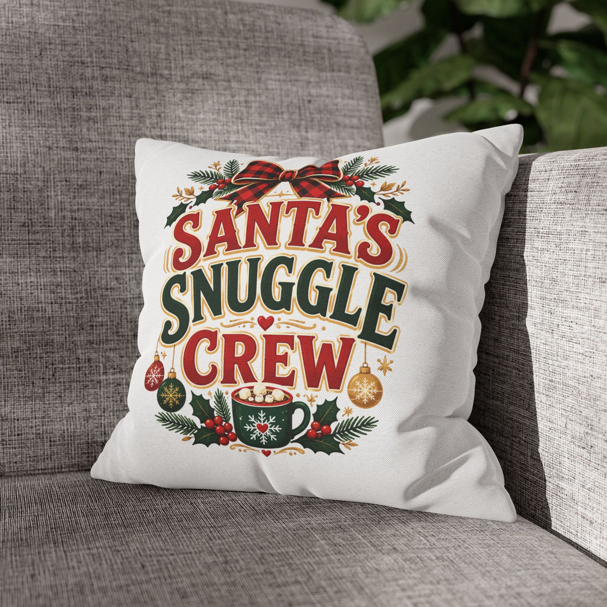 Christmas Santa’s Snuggle Crew Throw Pillow Pillowcase