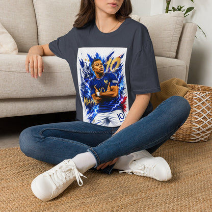 France Mbappé Soccer T-Shirt — #10 Blue Action Portrait Tee