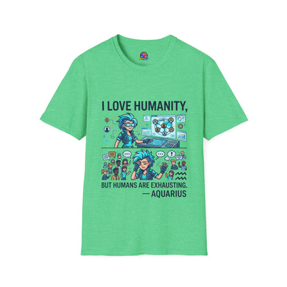 I Love Humanity, But Humans Are Exhausting - Funny Sci‑Fi T‑Shirt