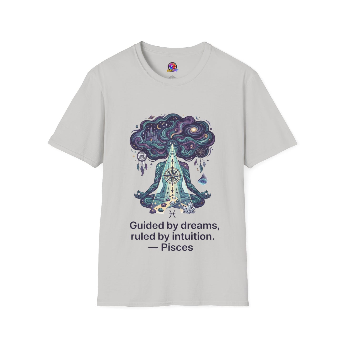 Dreamy Meditation T-Shirt — 'Guided by dreams, ruled by intuition' Spiritual Art Tee