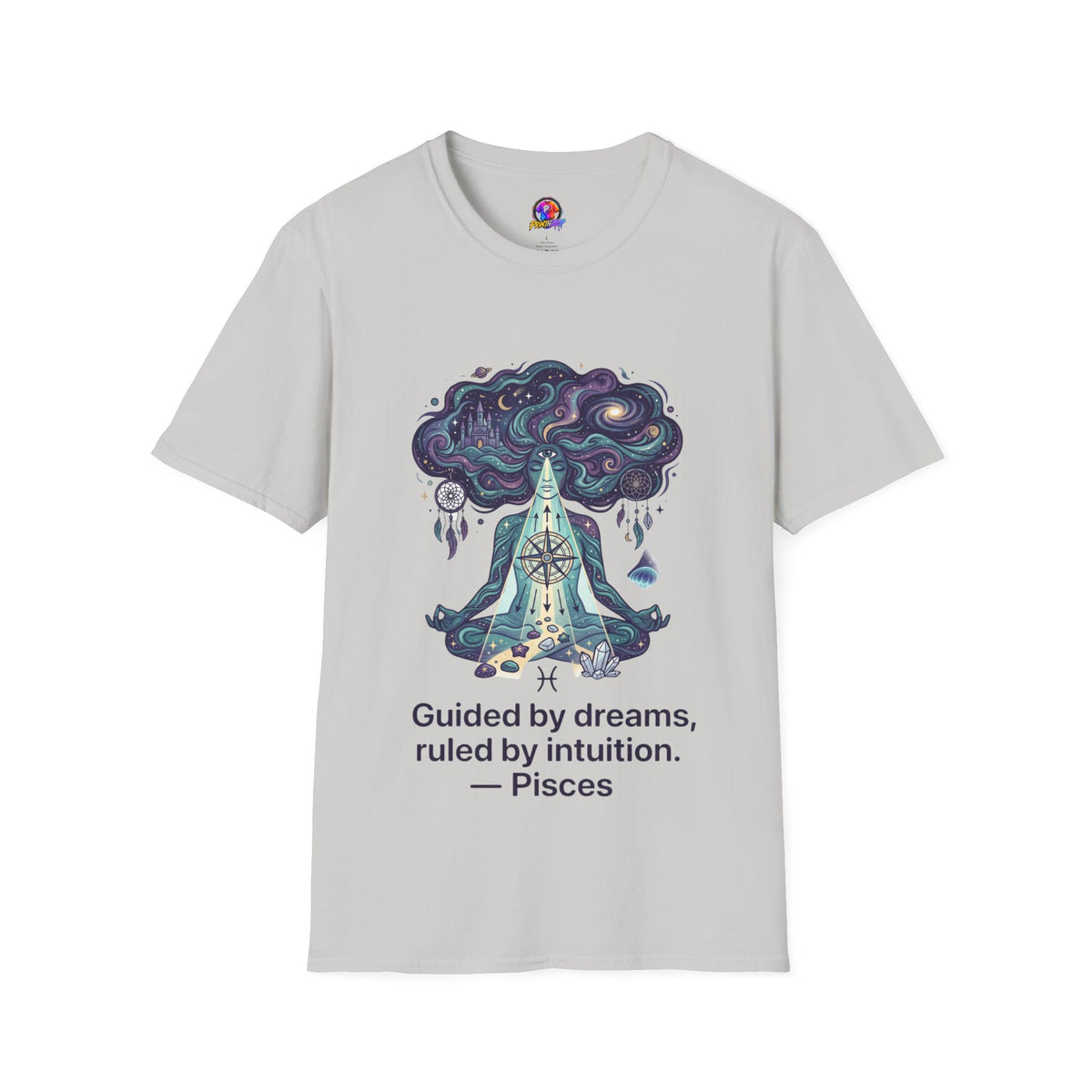 Dreamy Meditation T-Shirt — 'Guided by dreams, ruled by intuition' Spiritual Art Tee