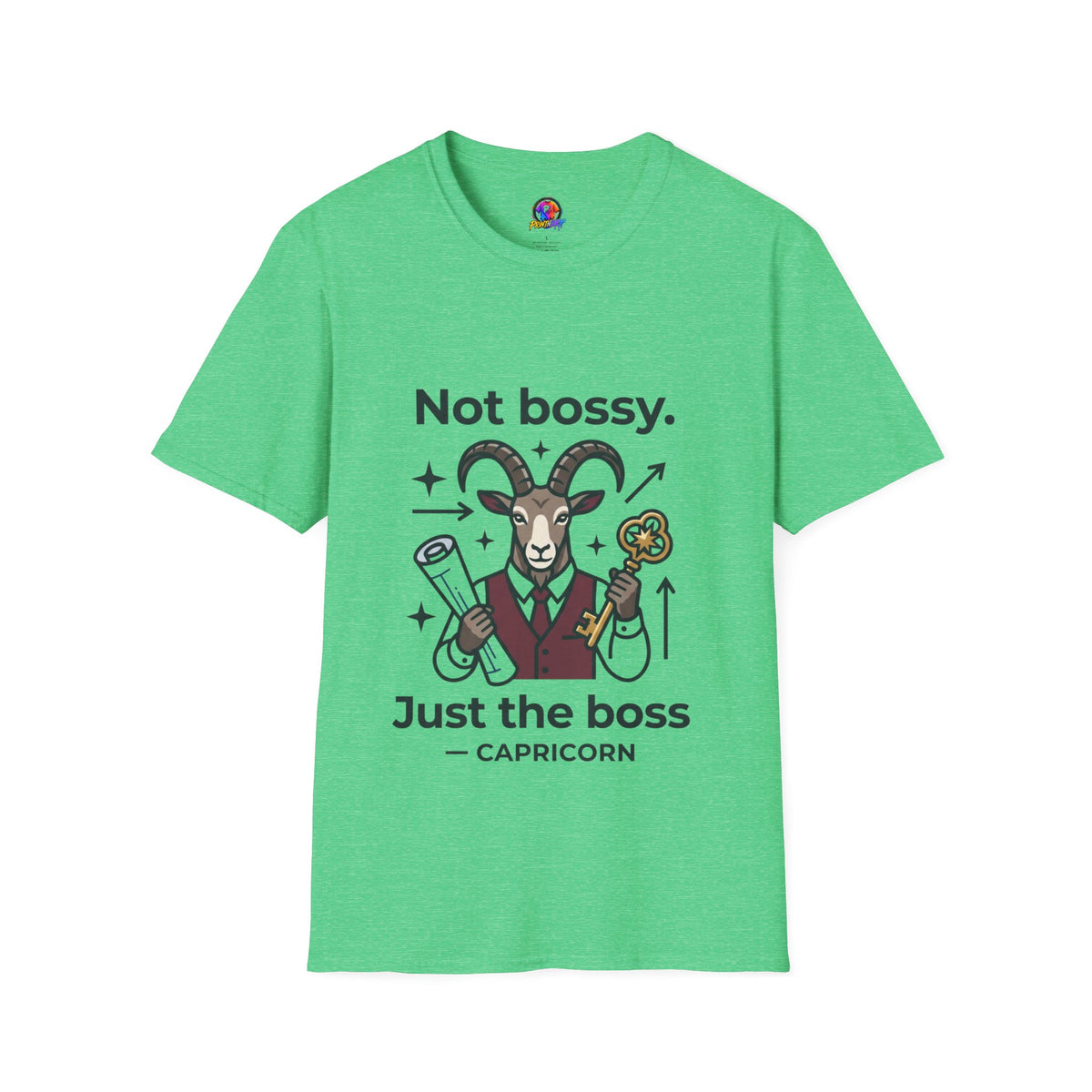 Capricorn T-Shirt — "Not Bossy, Just the Boss" Zodiac Goat Tee