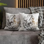 Capricorn Sea-Goat Decorative Pillowcase — Zodiac Mythical Creature Throw Pillow Cover