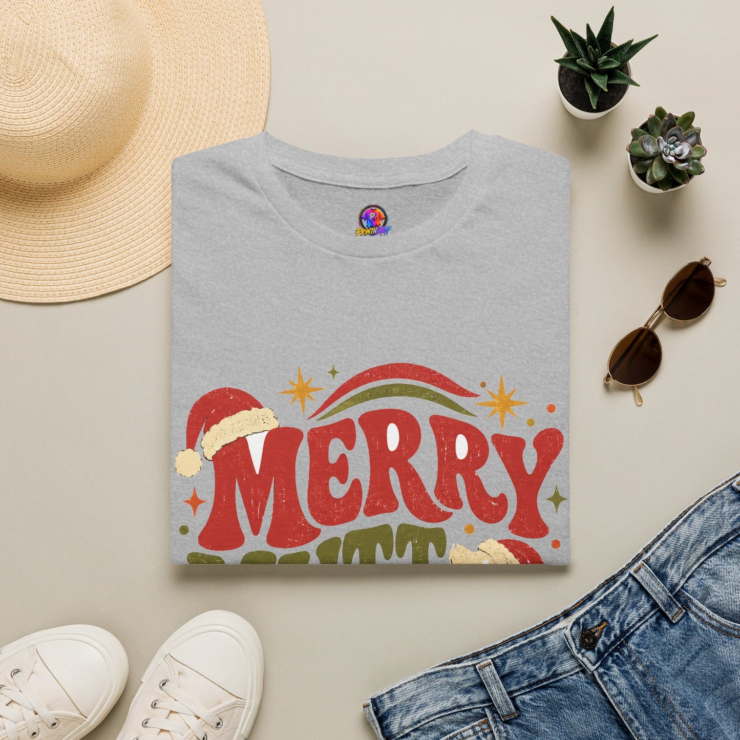 Merry Mutt Club T-Shirt — Retro Christmas Dog Lover Tee
