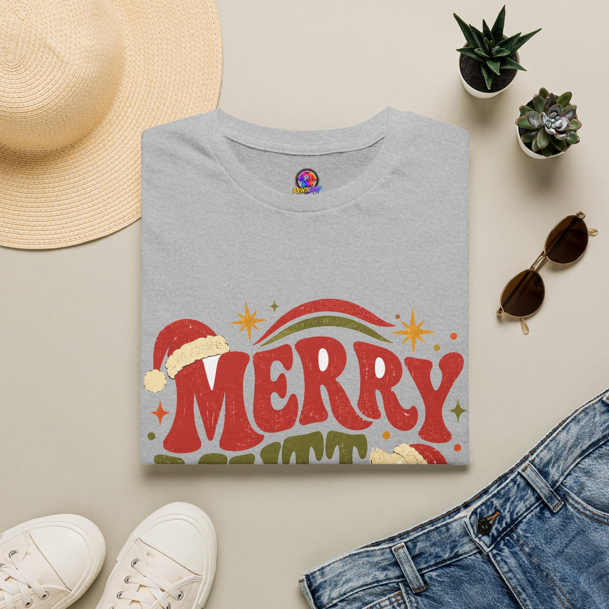 Merry Mutt Club T-Shirt — Retro Christmas Dog Lover Tee