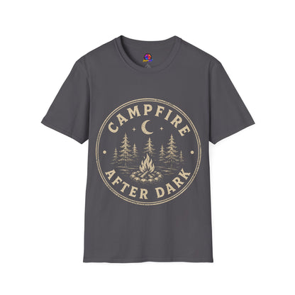 Campfire After Dark T-Shirt — Vintage Moon & Pines Camping Tee