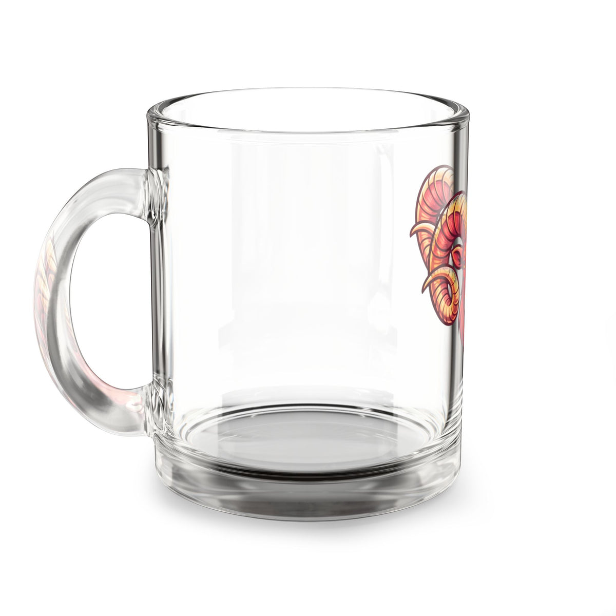 Aries Ram Glass Mug — 10oz Zodiac Coffee & Tea Cup