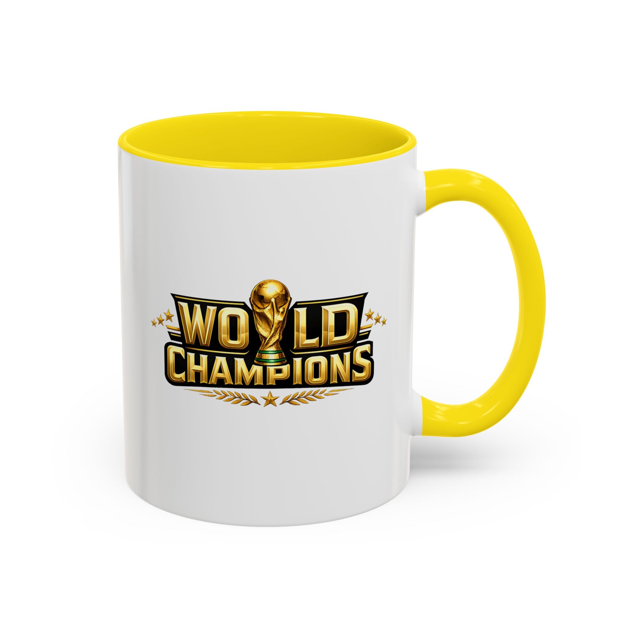 World Champions Accent Coffee Mug – Gold Trophy Sports Fan