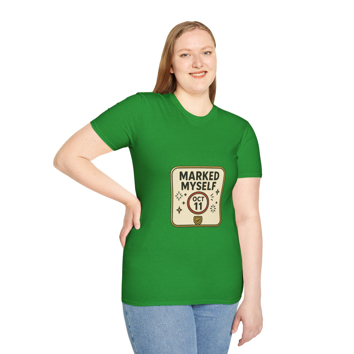 Marked Myself Oct 11 Badge T-Shirt — Minimalist Anniversary/Reminder Tee - Trending Now - October 2026