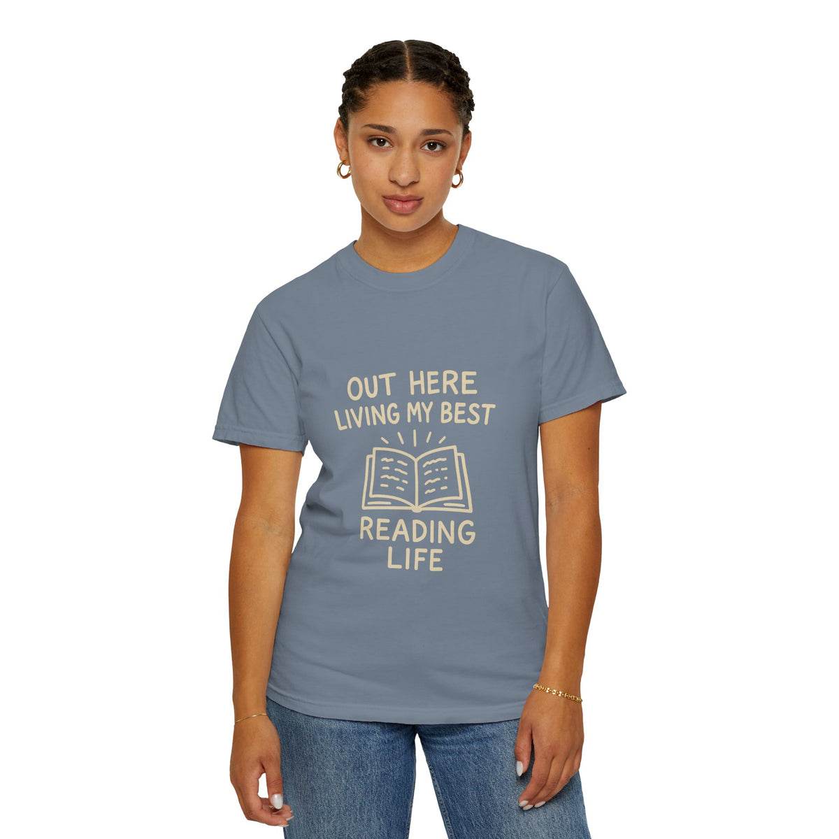 Reading Life T-Shirt — "Out Here Living My Best Reading Life" Book Lover Tee - Trending Now - October 2026