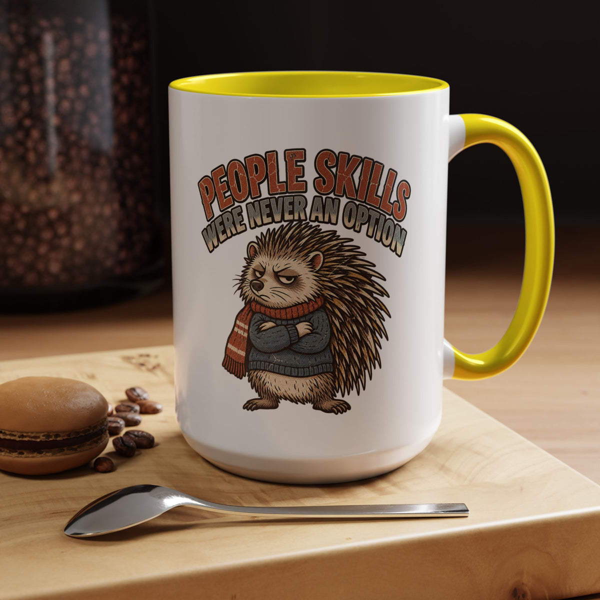 Funny And Witty "People Skills Were Never An Option" Accent Coffee Mug (11, 15oz)