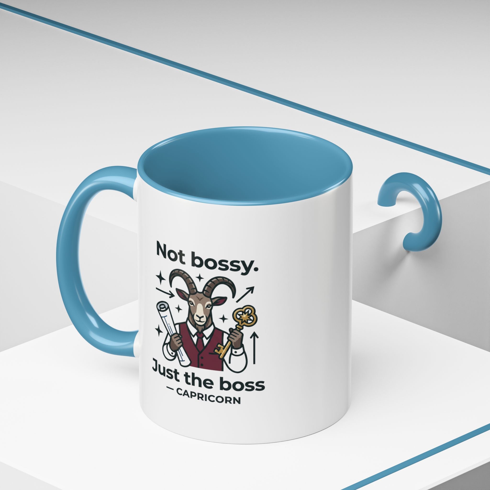 Capricorn Coffee Mug — "Not Bossy, Just the Boss" Zodiac Accent Mug (11/15oz)