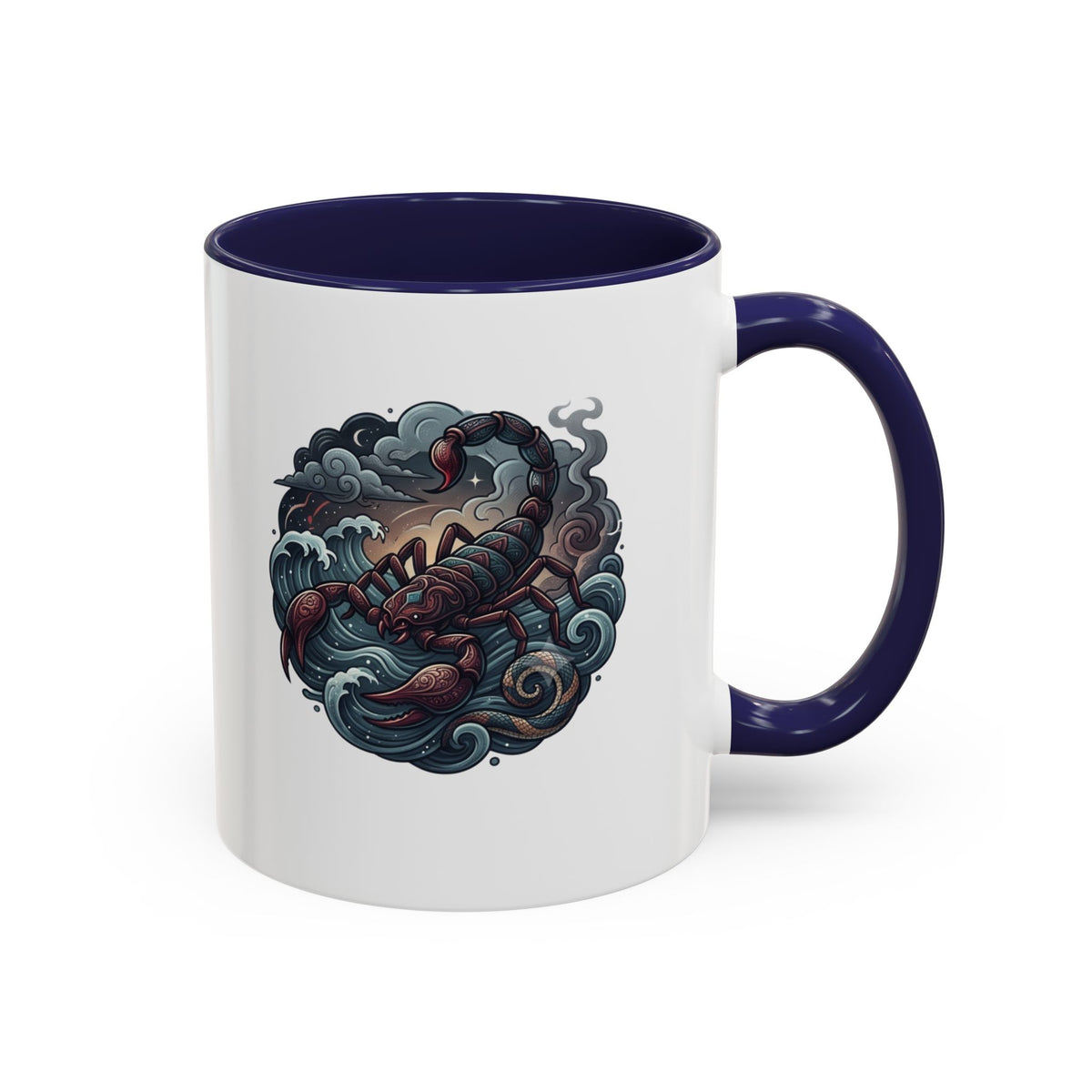 Scorpion Ocean Accent Coffee Mug – Nautical Tattoo-Style