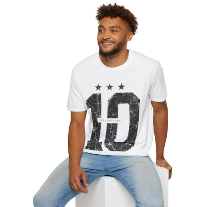 Vintage Argentina Worldcup winning No. 10 Jersey T-Shirt — Distressed Number Tee with Three Stars