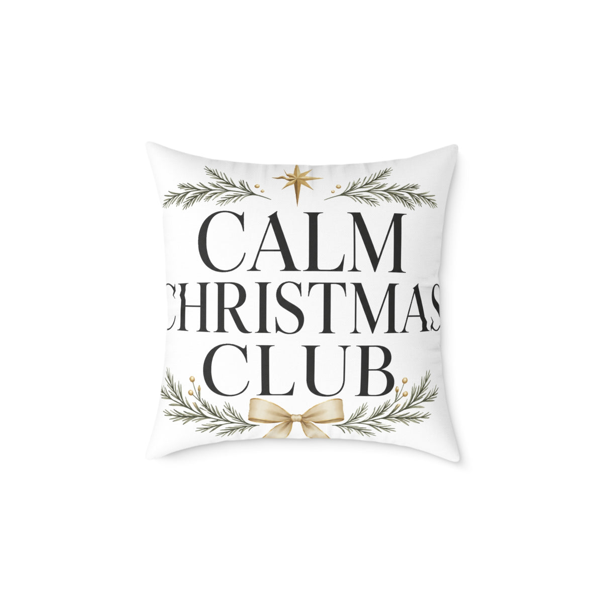Christmas Calm Christmas Club Holiday Throw Pillow