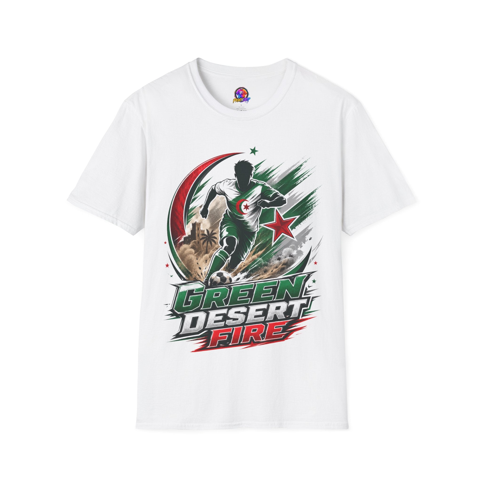 Algeria Football Fan Tee — "Green Desert Fire" Soccer Shirt