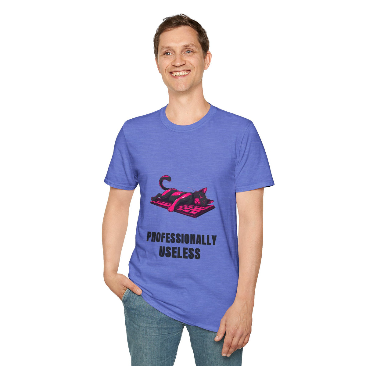 T‑Shirt — 'Professionally Useless' Relaxed Cat Graphic Tee - Trending Now - August 2026