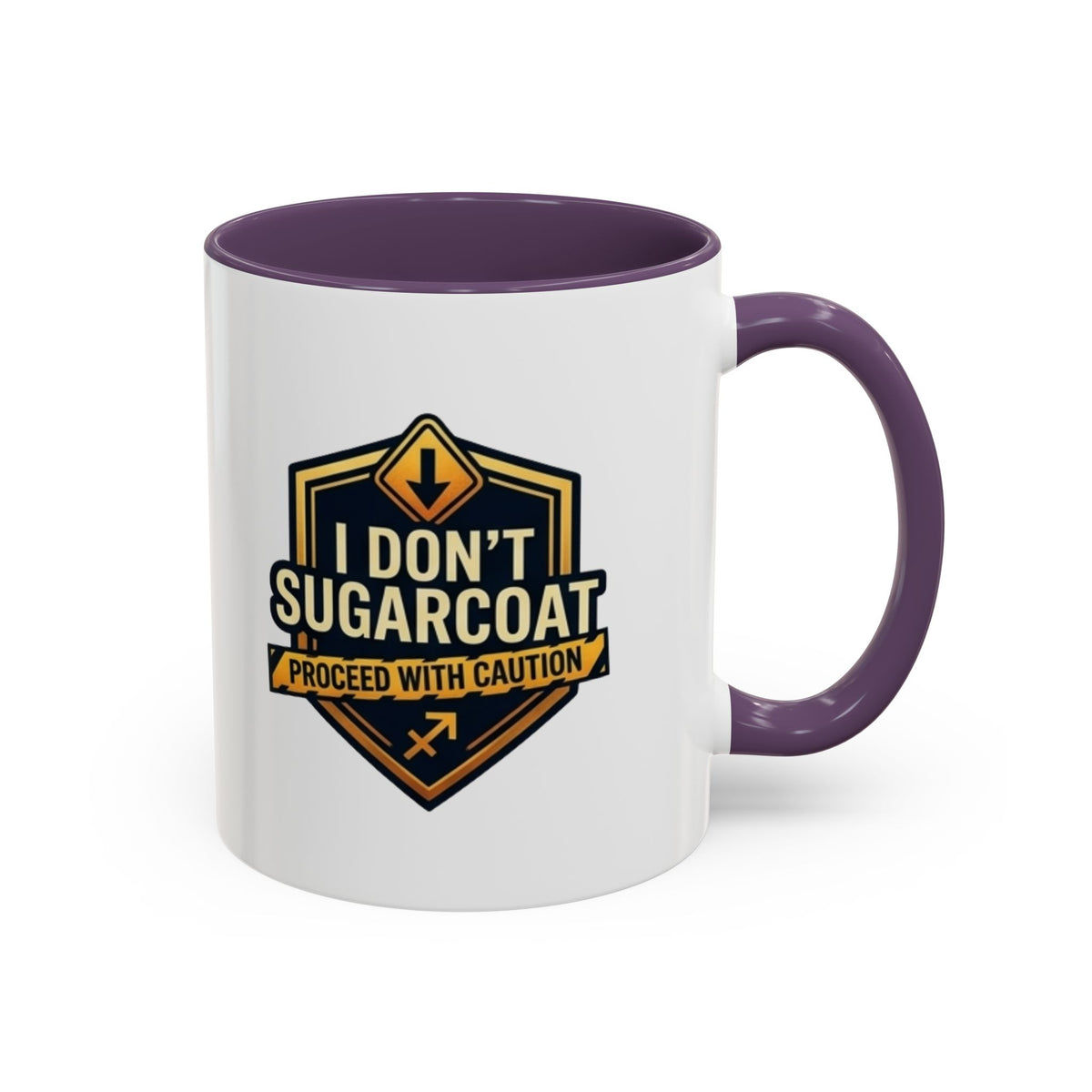 Sagittarius I Don't Sugarcoat Coffee Mug — Bold 'Proceed With Caution' Accent Mug