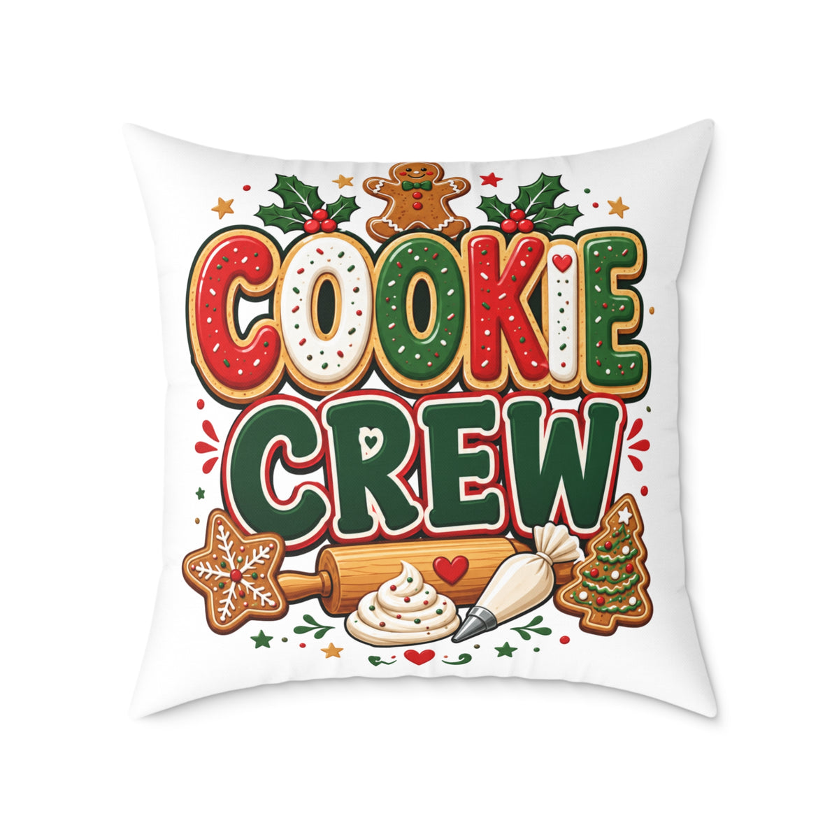 Christmas Cookie Crew Holiday Pillow — Festive Christmas Baking Decor