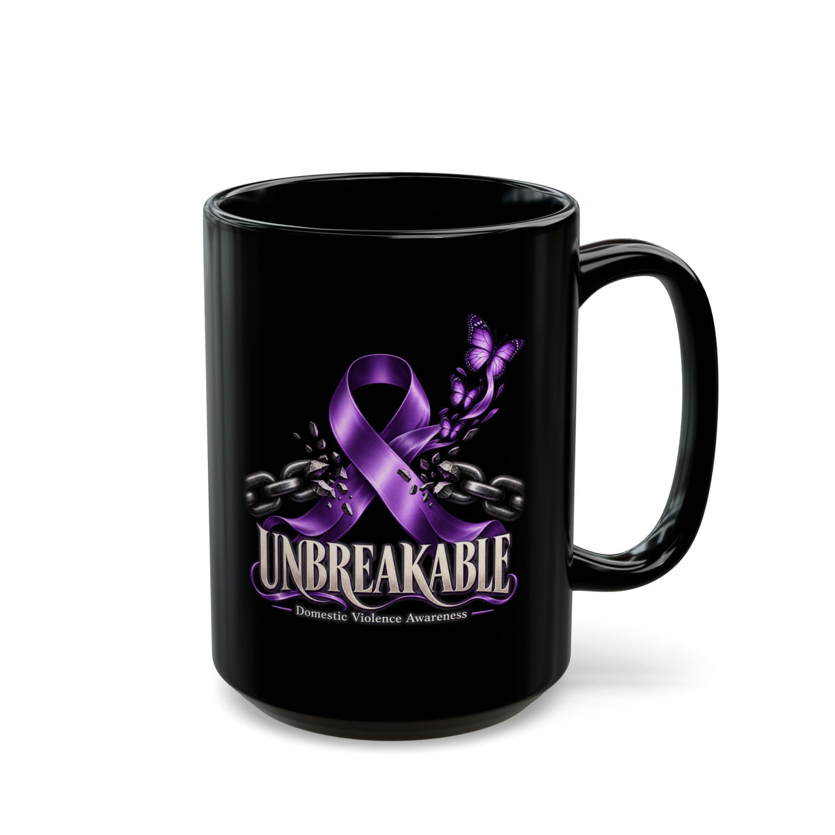 Unbreakable Purple Ribbon Awareness Mug — Domestic Violence Support (11oz & 15oz)