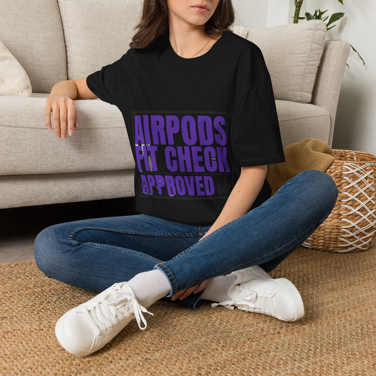 Airpods Fit Check Approved Funny Tee - Trendy Tech Slogan Graphic T-Shirt - Trending Now - September 2026