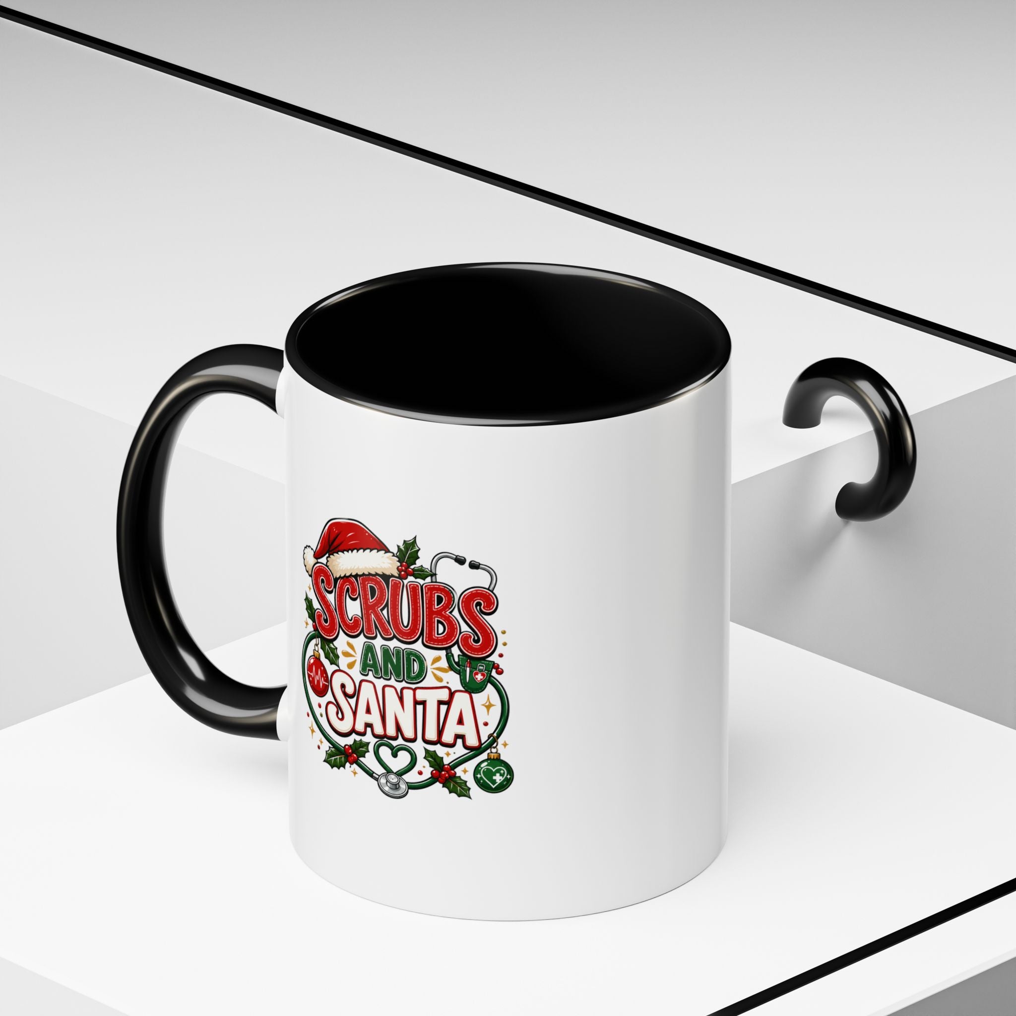 Coffee Mug — "Scrubs and Santa" Christmas Nurse Mug