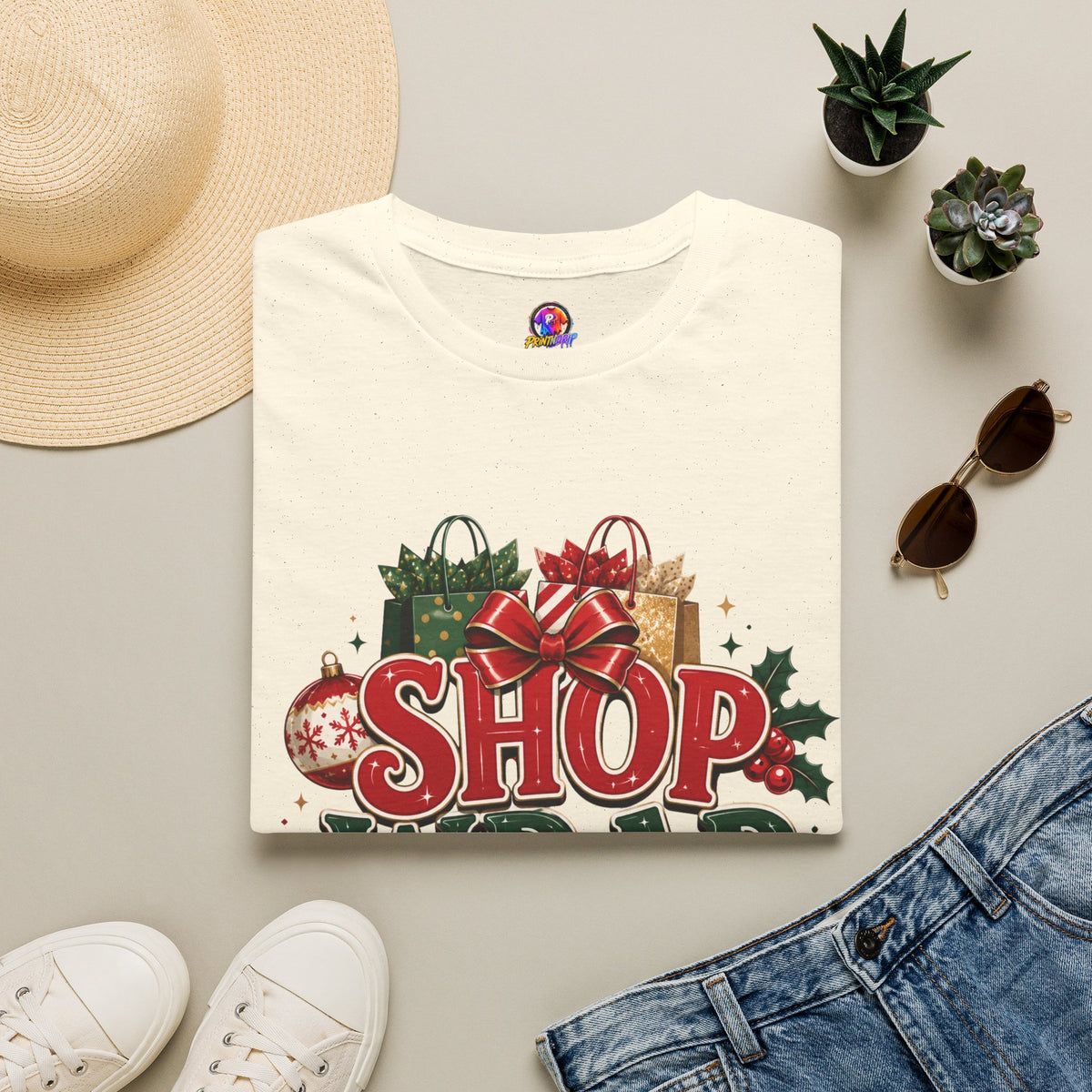 Christmas 'Shop Wrap Repeat' T-Shirt