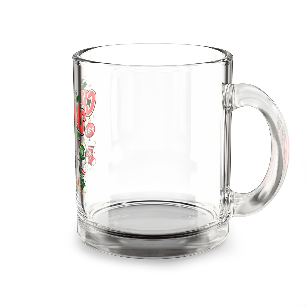 Christmas Glass Mug 10 oz Christmas Night Crew Glass Mug — 10oz Holiday Coffee & Cocoa Cup
