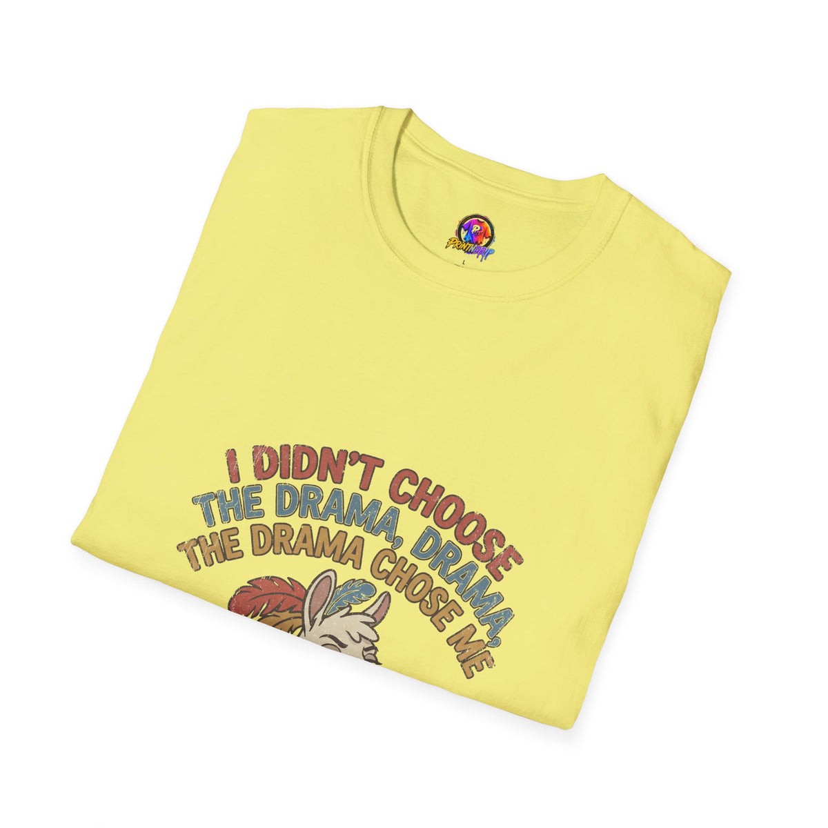 Funny And Witty Llama Drama Graphic T-Shirt — "I Didn’t Choose the Drama" Retro Design
